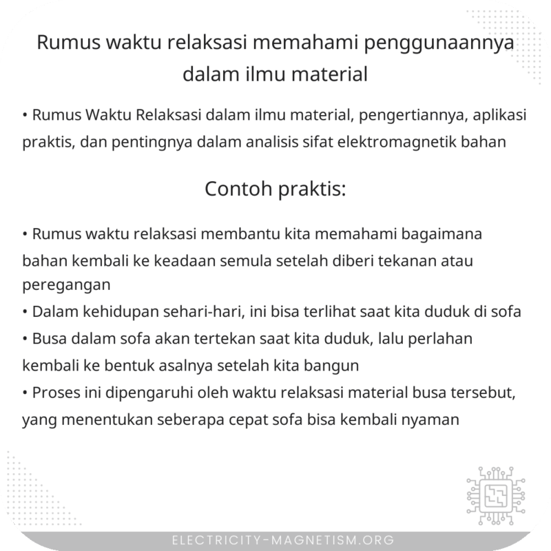 Rumus Waktu Relaksasi | Memahami Penggunaannya dalam Ilmu Material