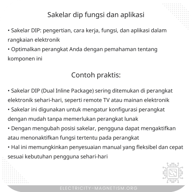 Sakelar DIP | Fungsi dan Aplikasi