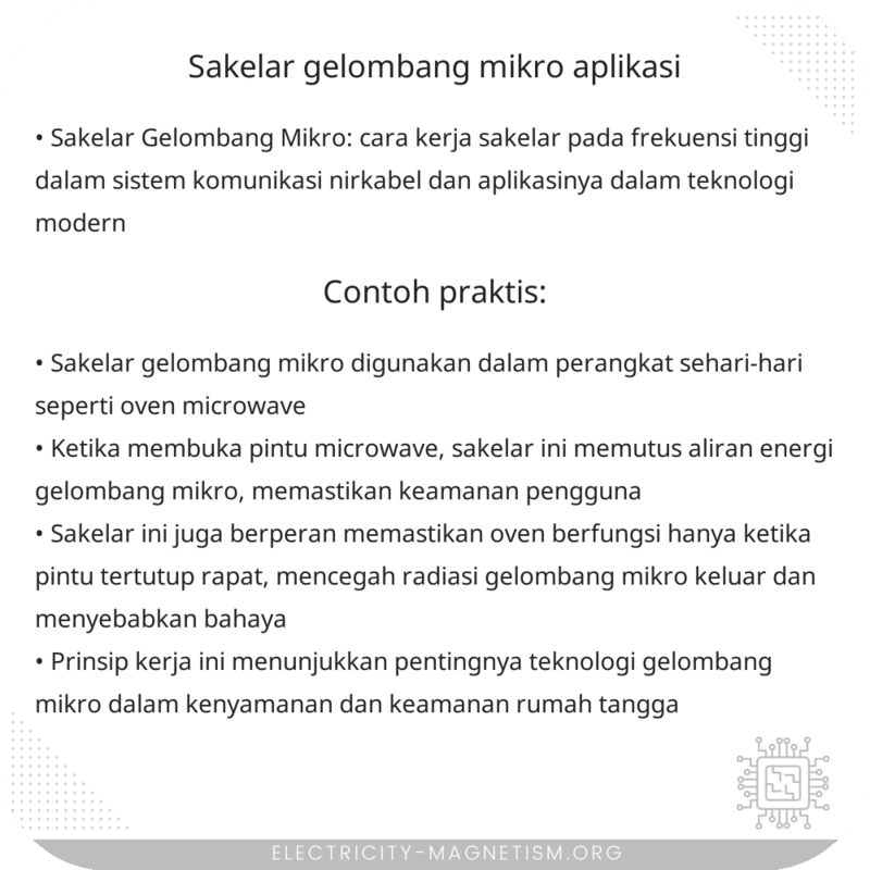 Sakelar Gelombang Mikro | Aplikasi
