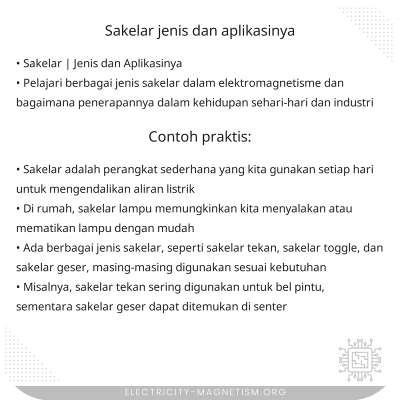 Sakelar | Jenis dan Aplikasinya