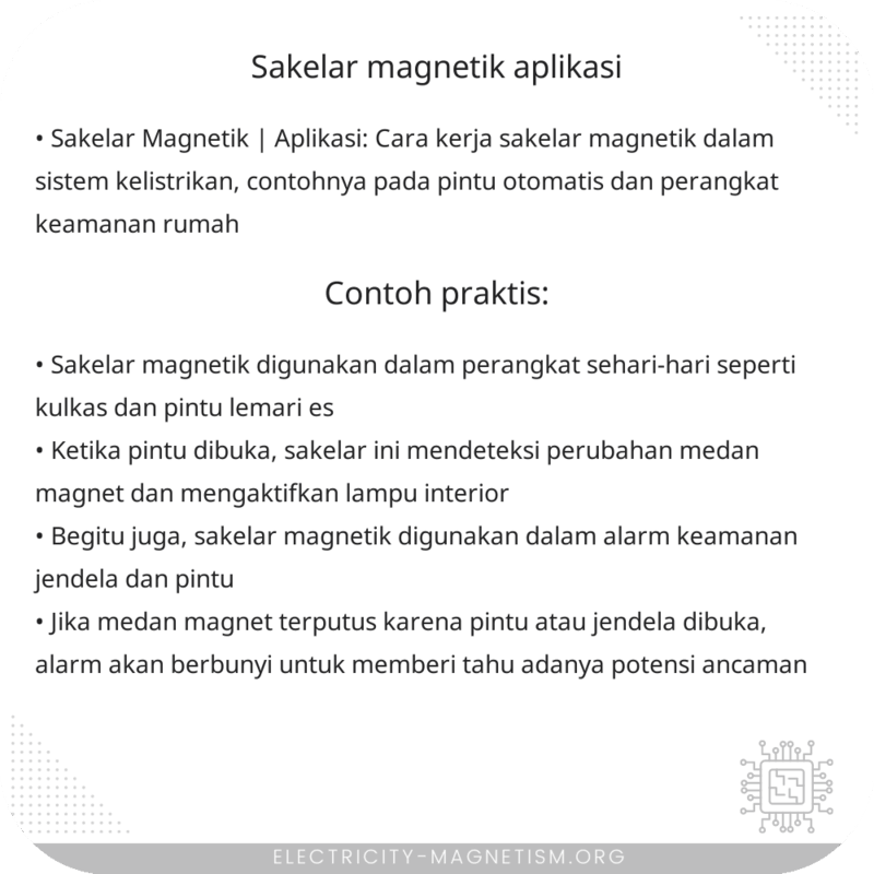 Sakelar Magnetik | Aplikasi