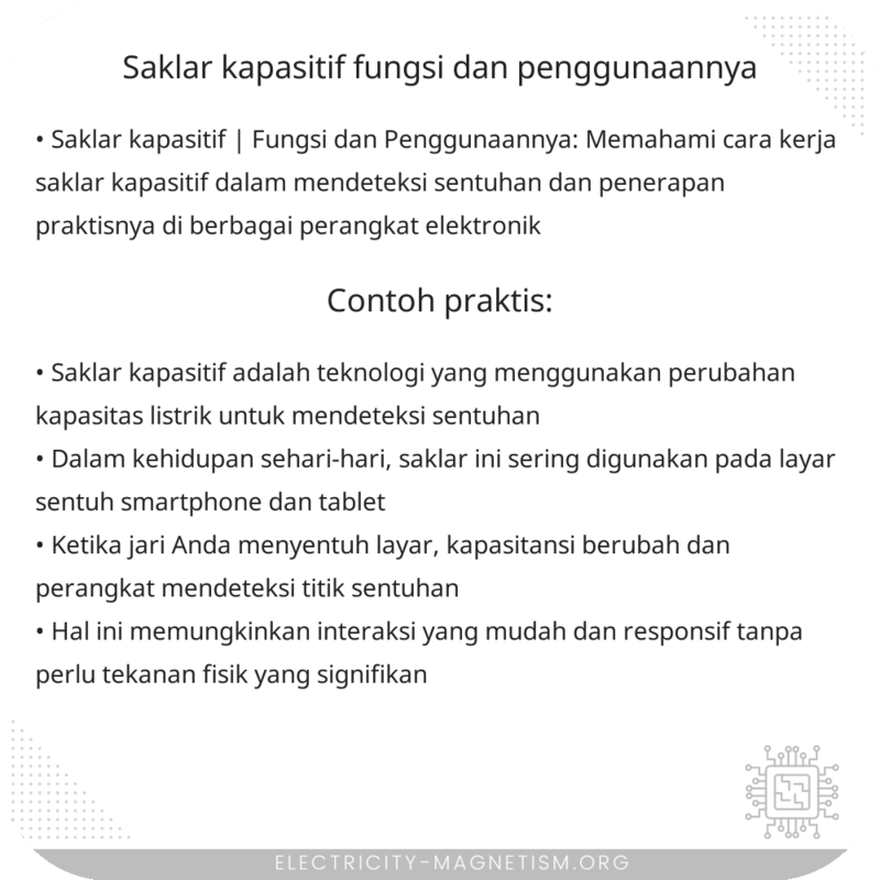 Saklar Kapasitif | Fungsi dan Penggunaannya