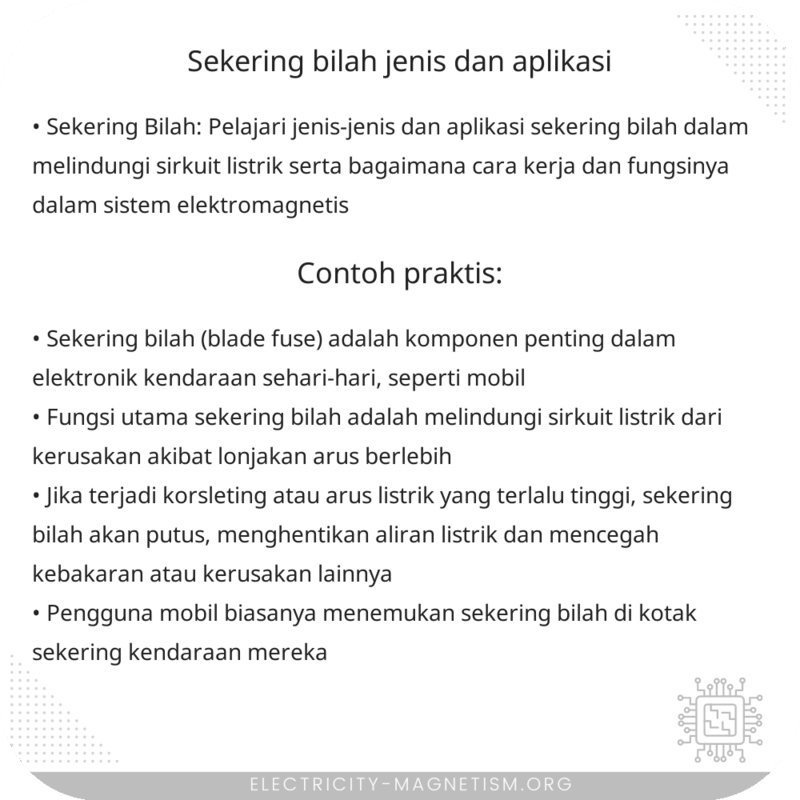 Sekering Bilah | Jenis dan Aplikasi