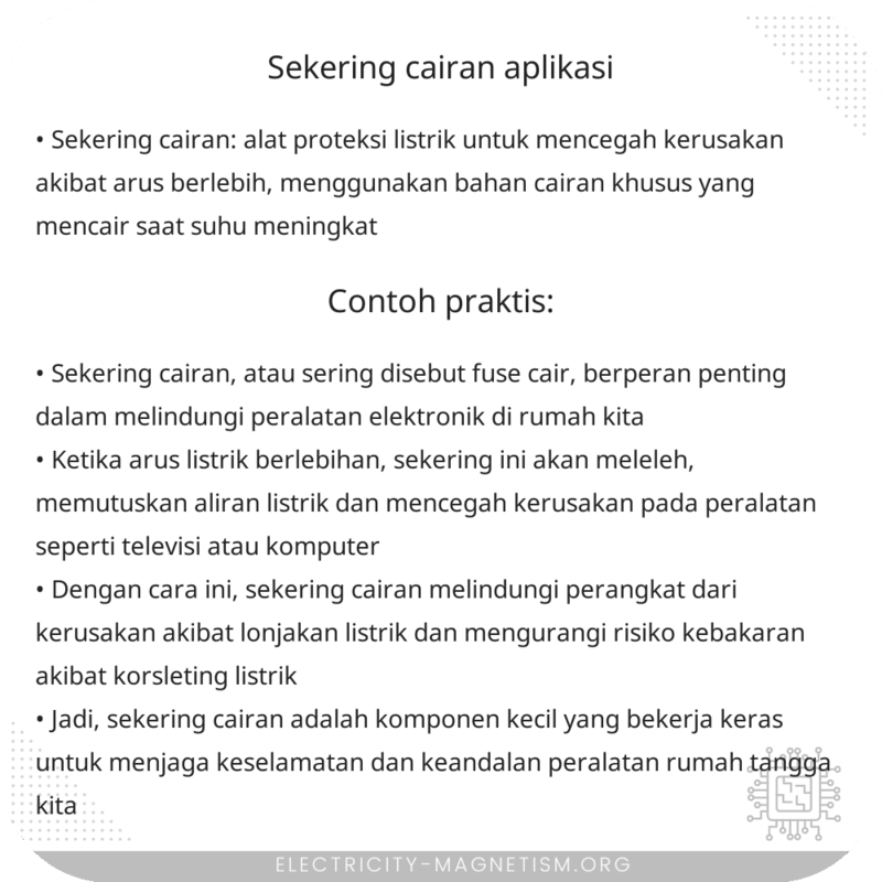 Sekering Cairan | Aplikasi