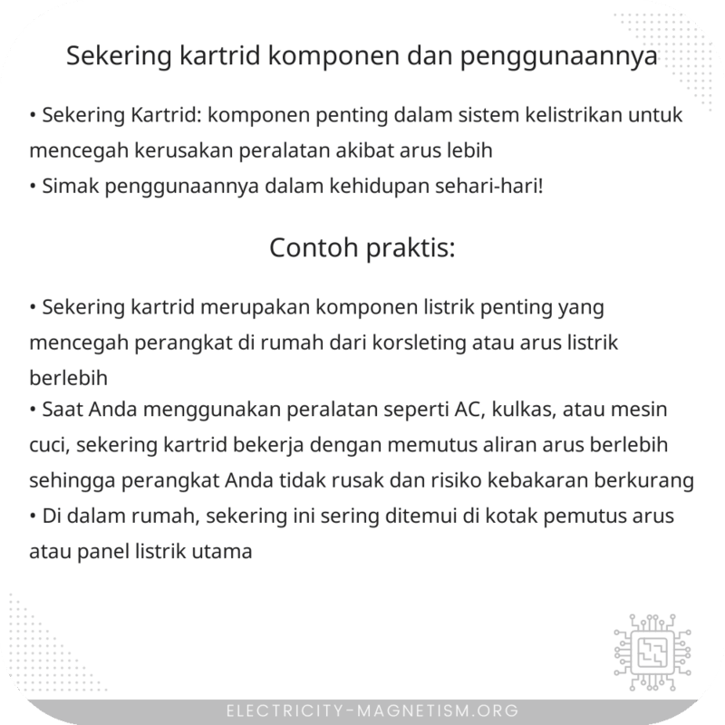 Sekering Kartrid | Komponen dan Penggunaannya