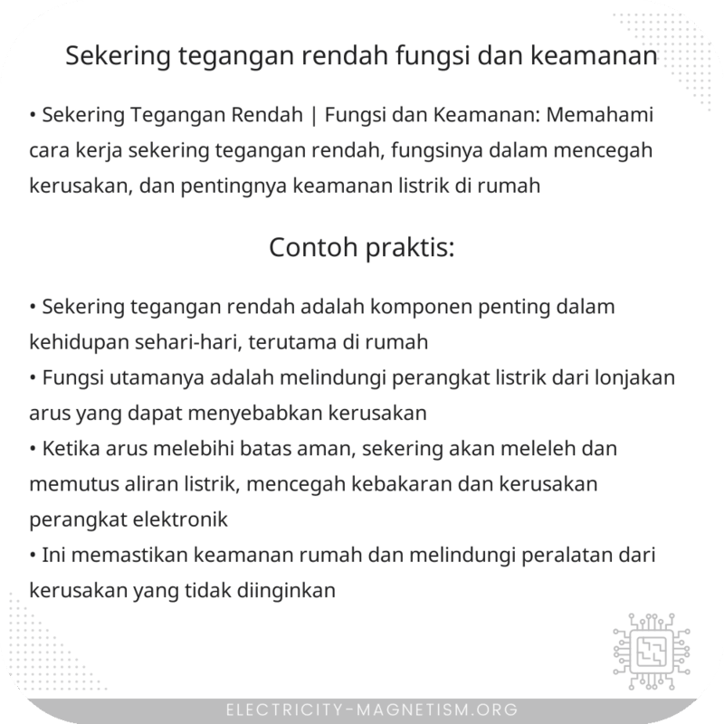 Sekering Tegangan Rendah | Fungsi dan Keamanan