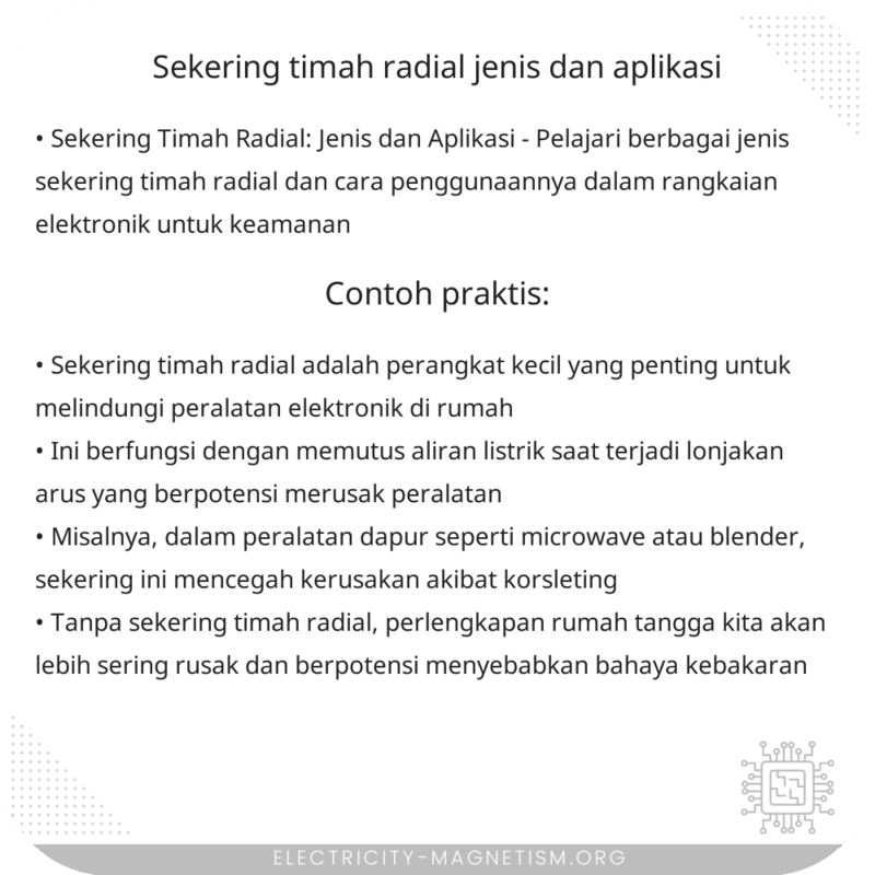 Sekering Timah Radial | Jenis dan Aplikasi