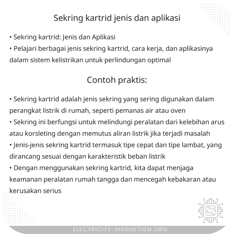 Sekring Kartrid | Jenis dan Aplikasi