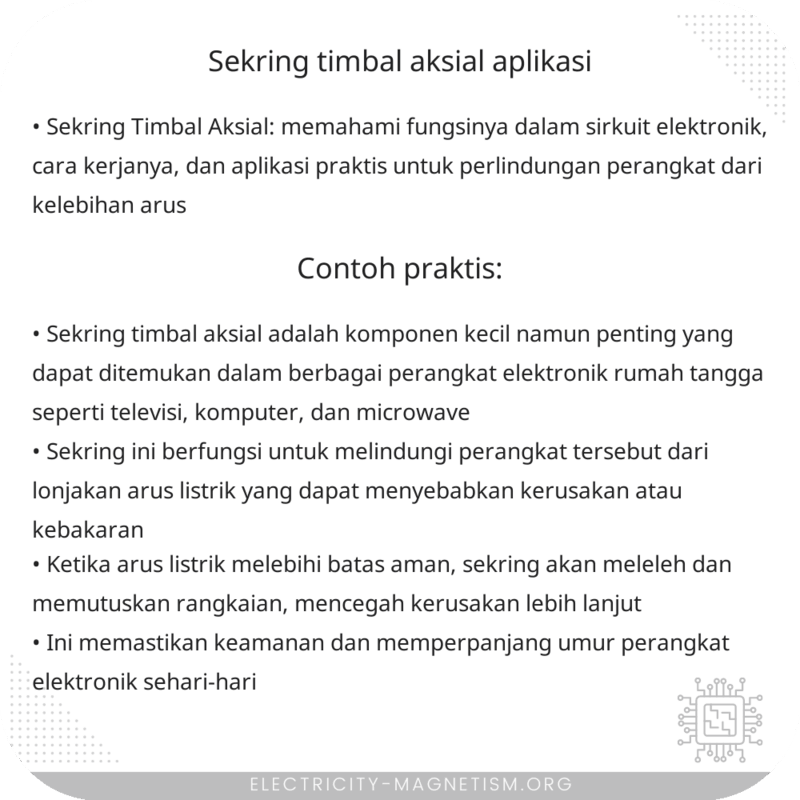 Sekring Timbal Aksial | Aplikasi