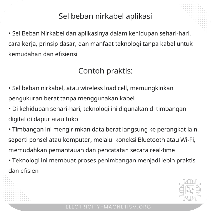 Sel Beban Nirkabel | Aplikasi