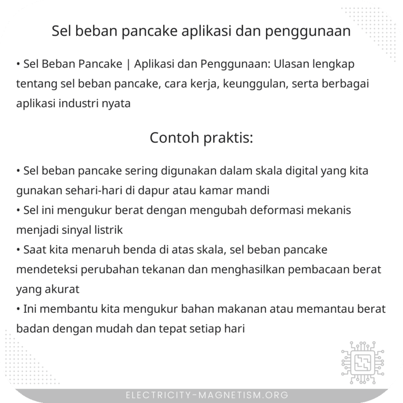 Sel Beban Pancake | Aplikasi dan Penggunaan