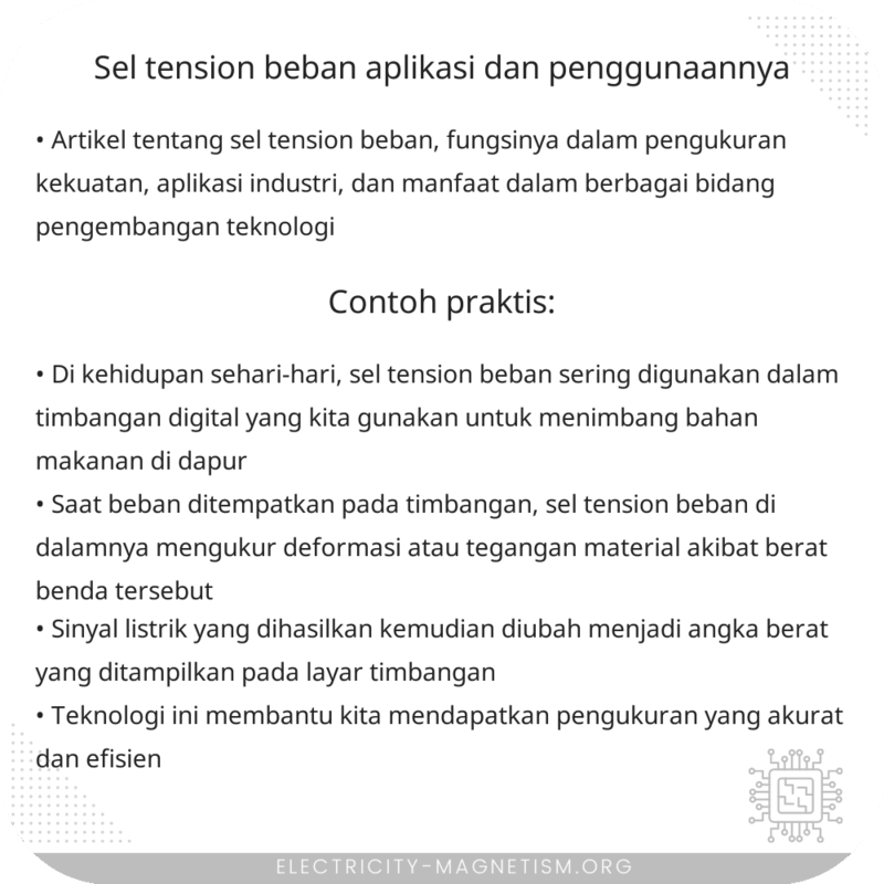 Sel Tension Beban | Aplikasi dan Penggunaannya