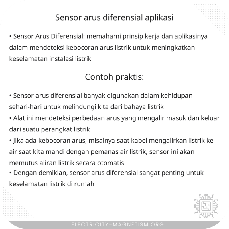 Sensor Arus Diferensial | Aplikasi