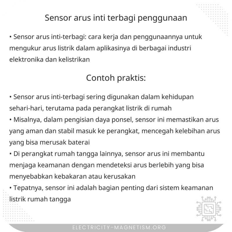 Sensor Arus Inti-Terbagi | Penggunaan