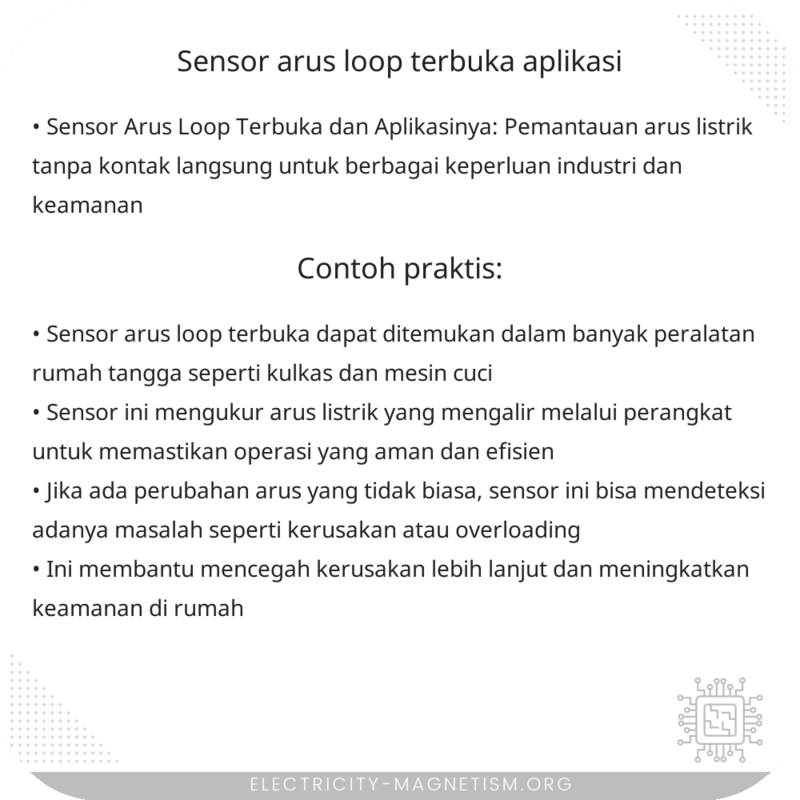 Sensor Arus Loop Terbuka | Aplikasi