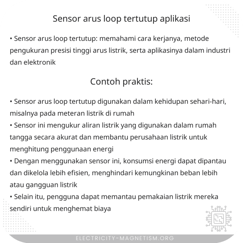 Sensor Arus Loop Tertutup | Aplikasi