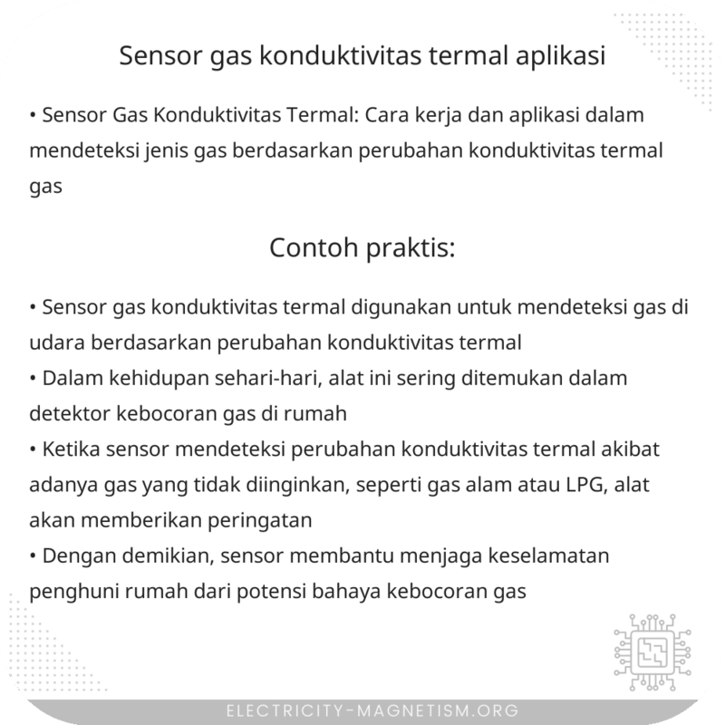 Sensor Gas Konduktivitas Termal | Aplikasi