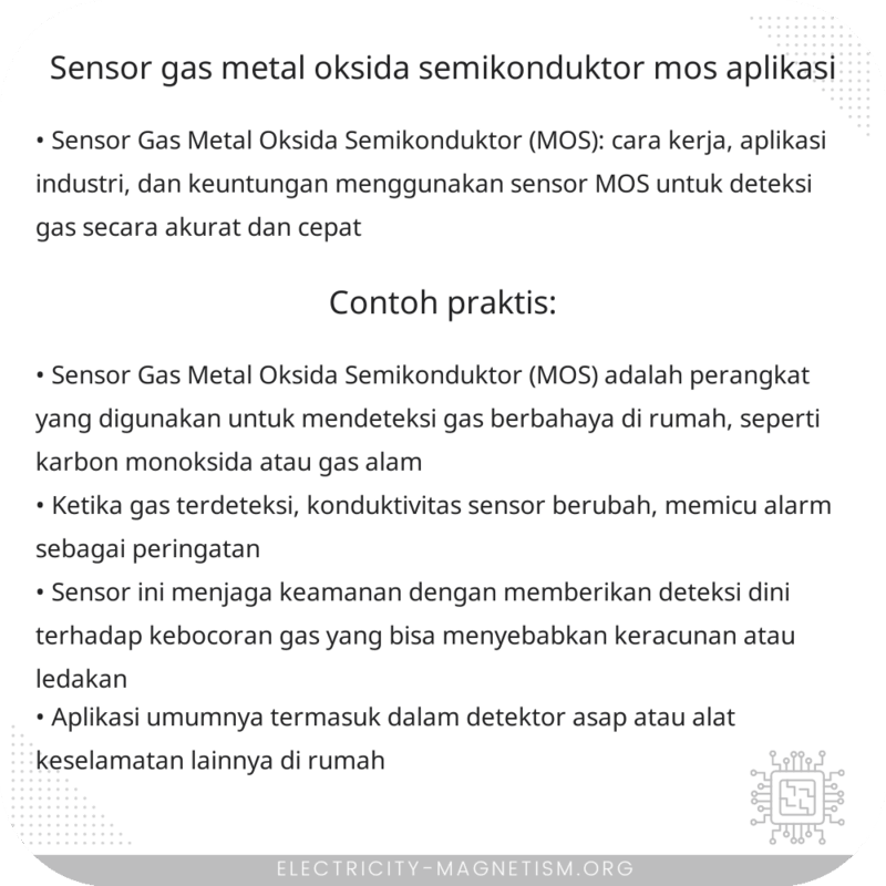 Sensor Gas Metal Oksida Semikonduktor (MOS) | Aplikasi