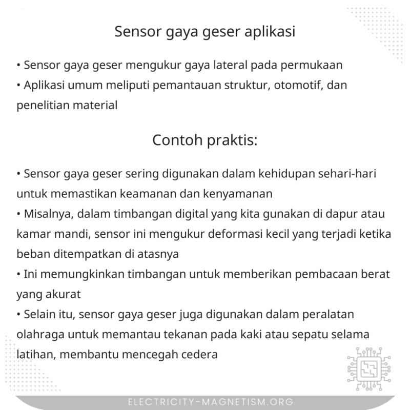 Sensor Gaya Geser | Aplikasi