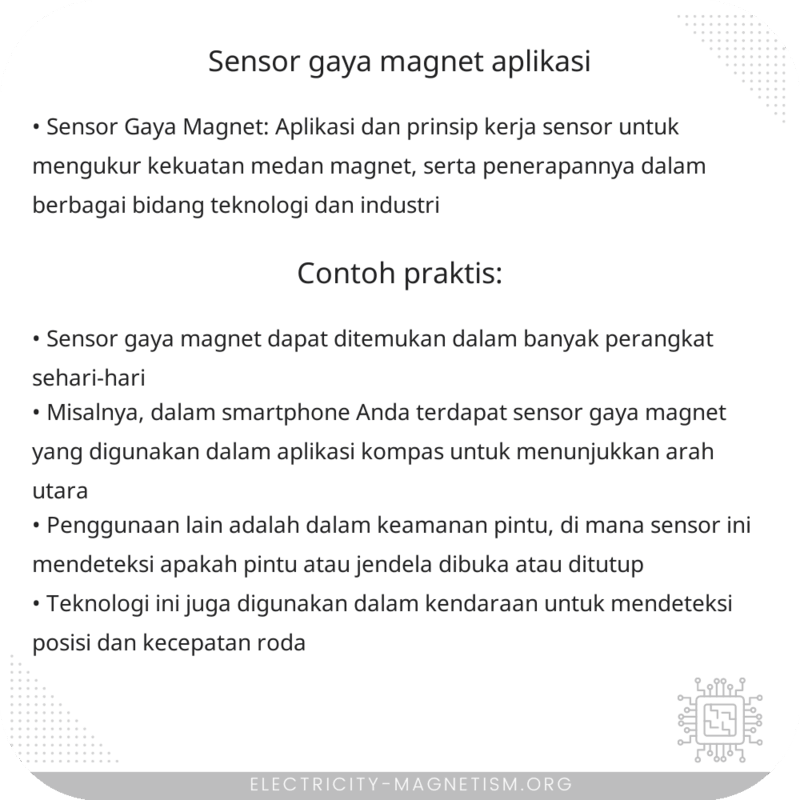 Sensor Gaya Magnet | Aplikasi