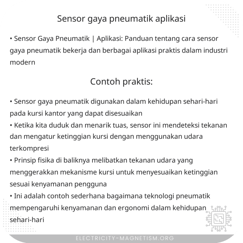 Sensor Gaya Pneumatik | Aplikasi
