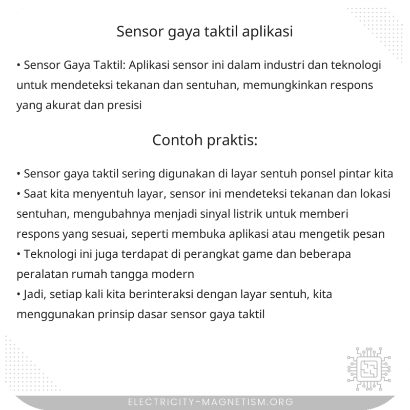 Sensor Gaya Taktil | Aplikasi