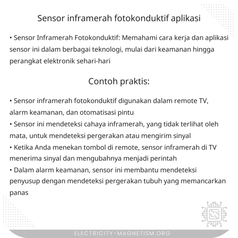 Sensor Inframerah Fotokonduktif | Aplikasi