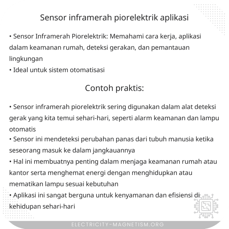 Sensor Inframerah Piorelektrik | Aplikasi