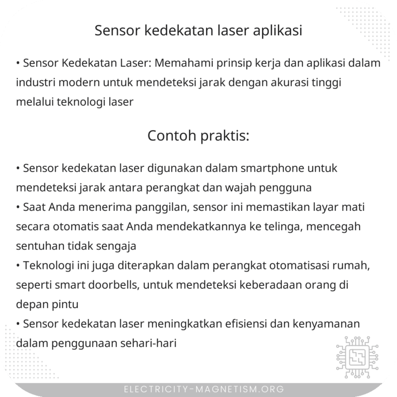 Sensor Kedekatan Laser | Aplikasi