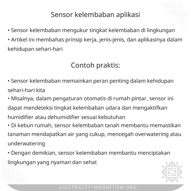 Sensor Kelembaban | Aplikasi