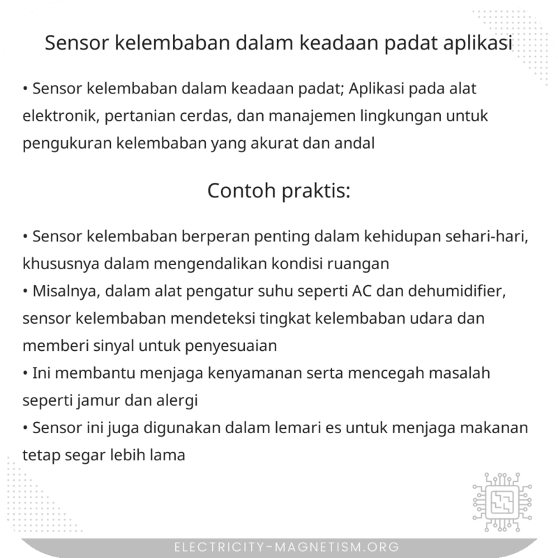 Sensor Kelembaban dalam Keadaan Padat | Aplikasi