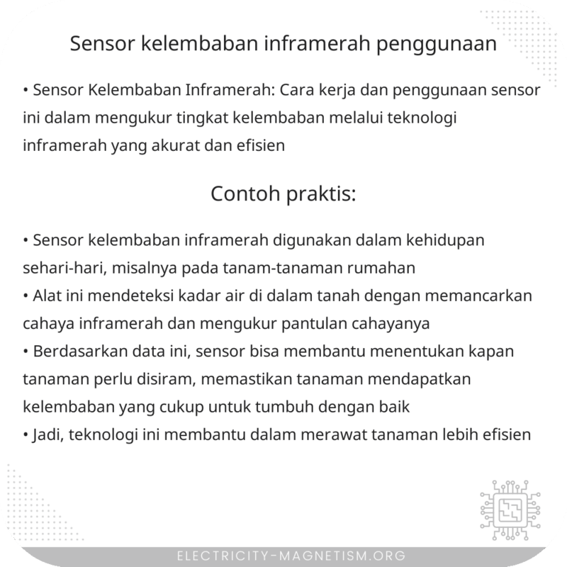 Sensor Kelembaban Inframerah | Penggunaan