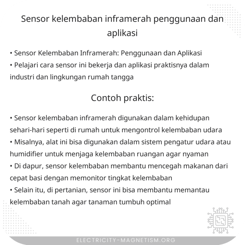 Sensor Kelembaban Inframerah | Penggunaan dan Aplikasi