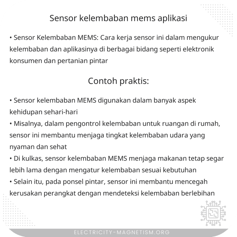Sensor Kelembaban MEMS | Aplikasi