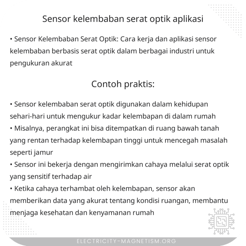 Sensor Kelembaban Serat Optik | Aplikasi