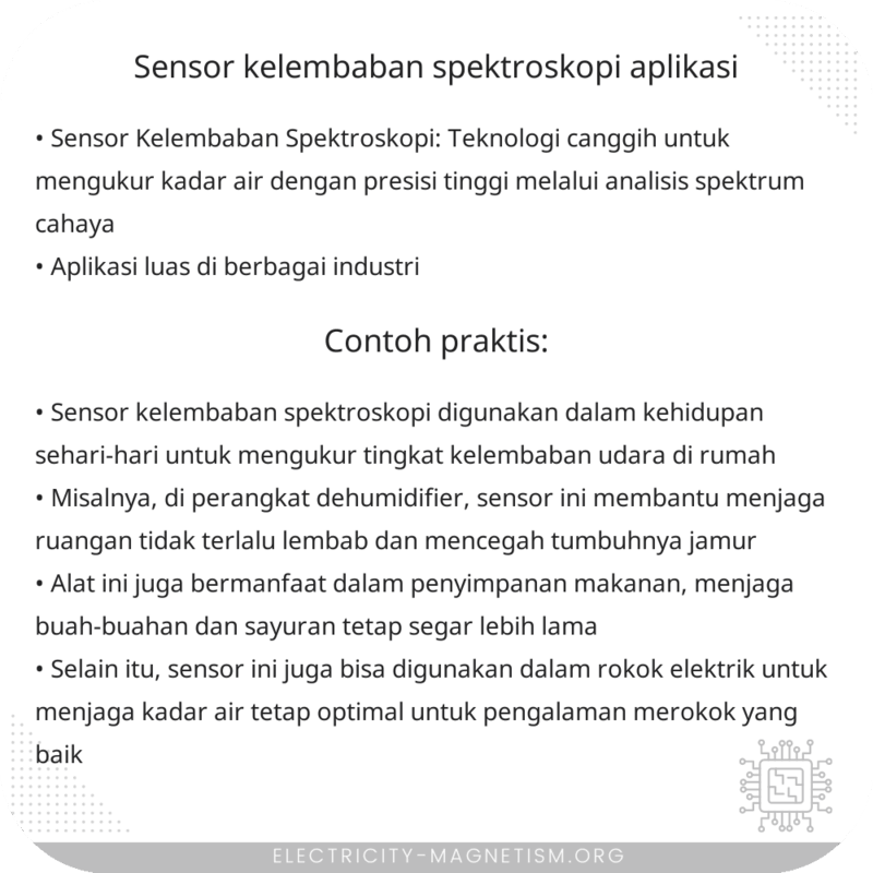 Sensor Kelembaban Spektroskopi | Aplikasi