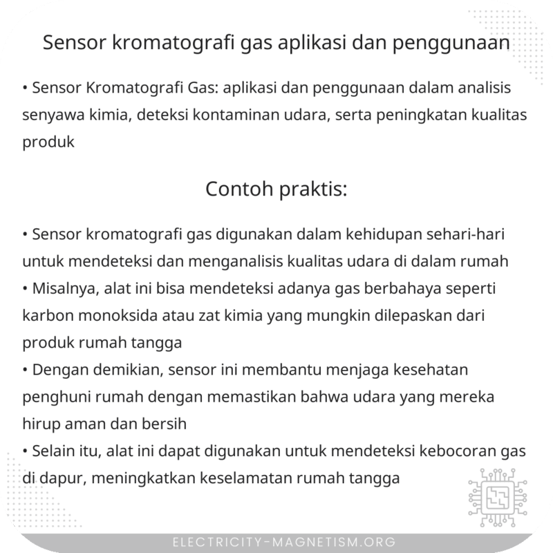 Sensor Kromatografi Gas | Aplikasi dan Penggunaan