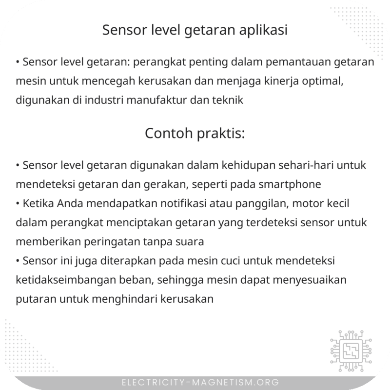 Sensor Level Getaran | Aplikasi