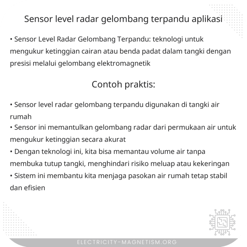 Sensor Level Radar Gelombang Terpandu | Aplikasi