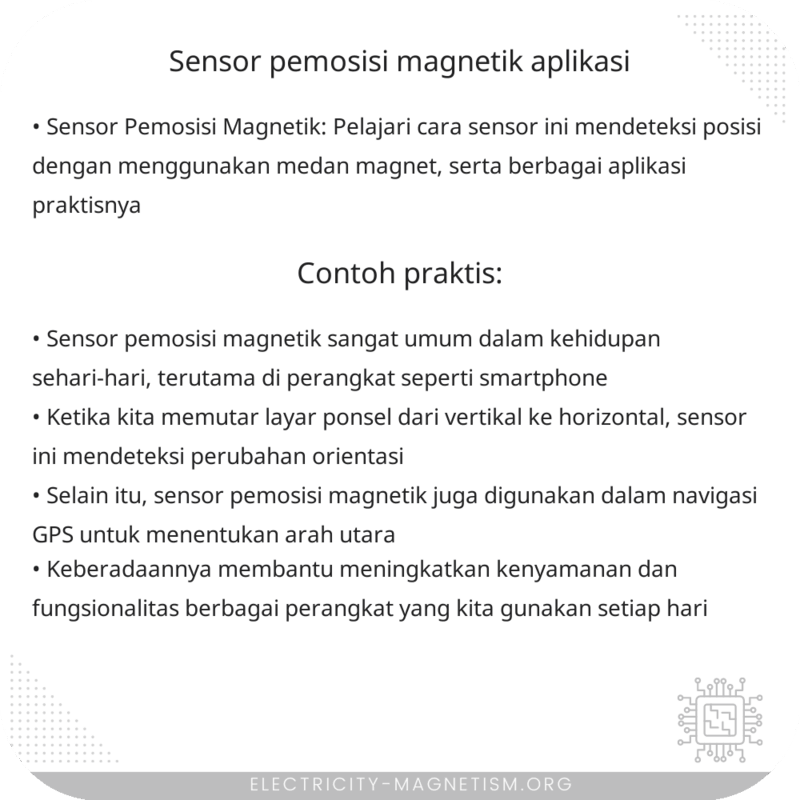 Sensor Pemosisi Magnetik | Aplikasi