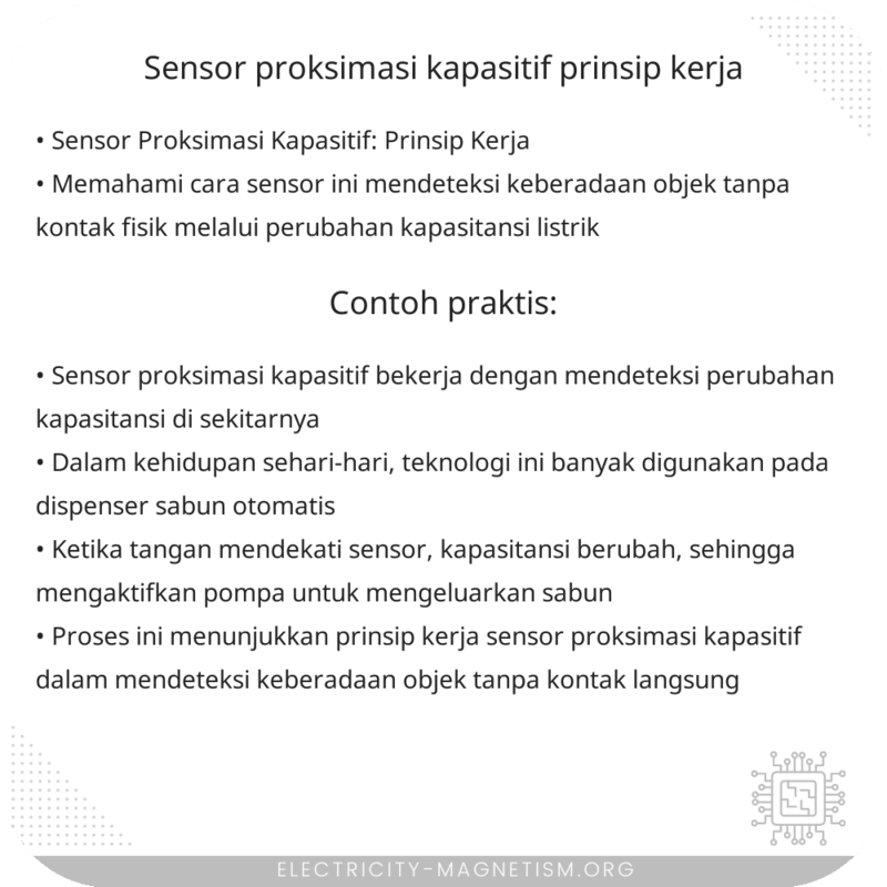 Sensor Proksimasi Kapasitif | Prinsip Kerja