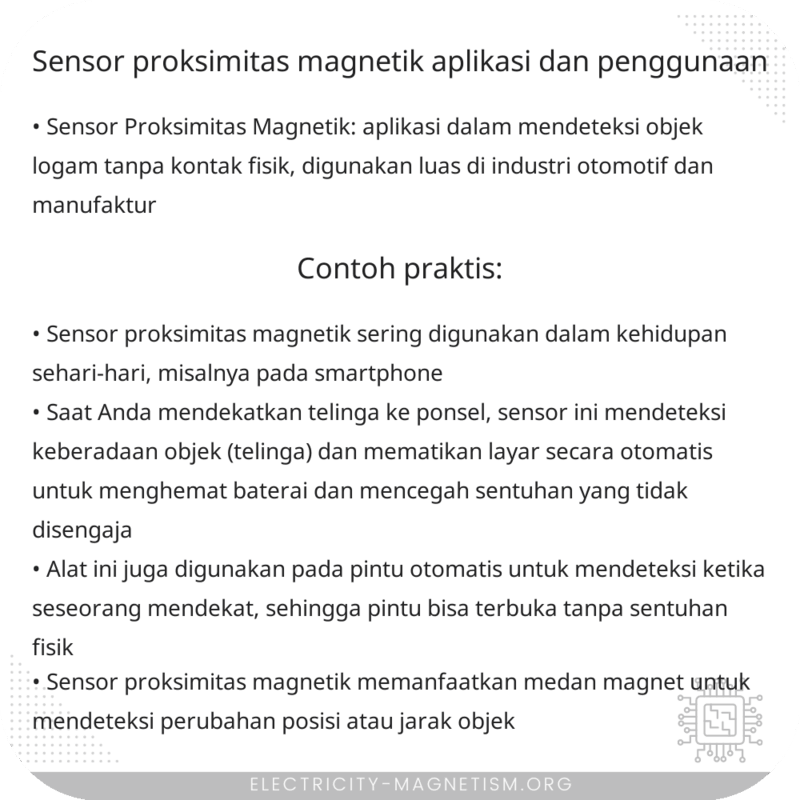 Sensor Proksimitas Magnetik | Aplikasi dan Penggunaan