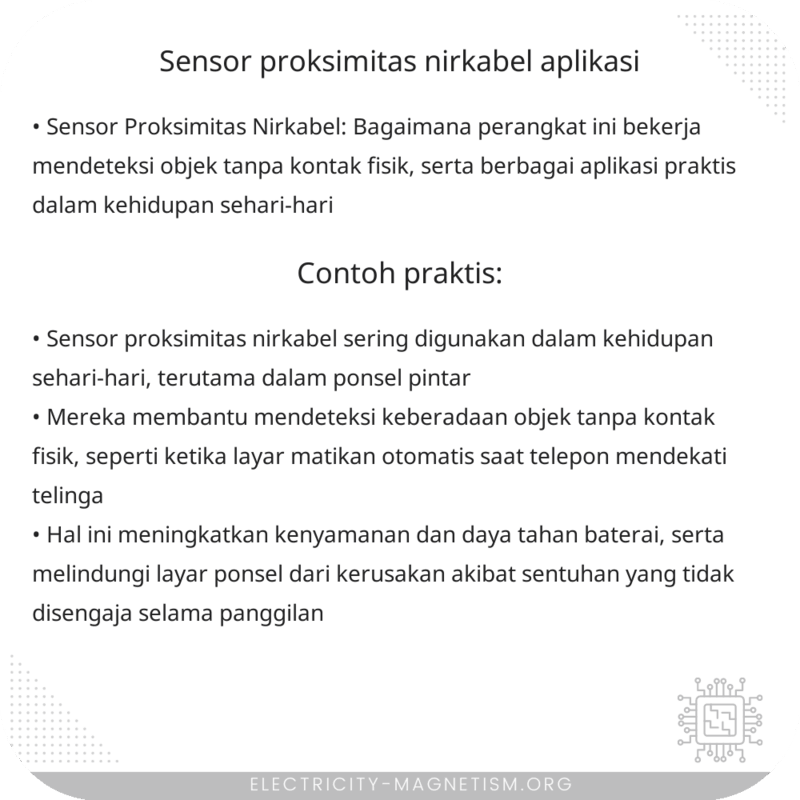 Sensor Proksimitas Nirkabel | Aplikasi