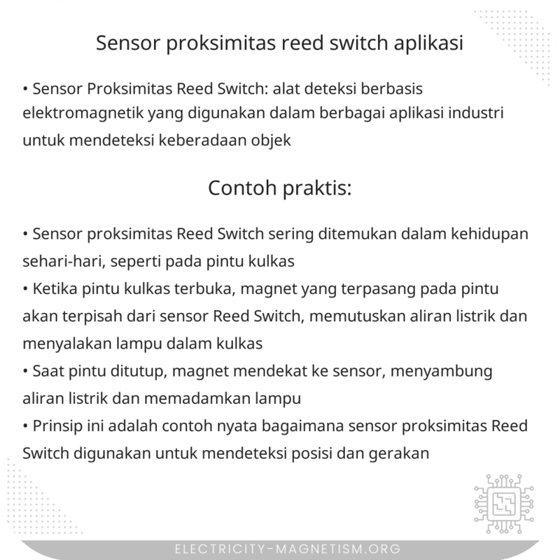 Sensor Proksimitas Reed Switch | Aplikasi