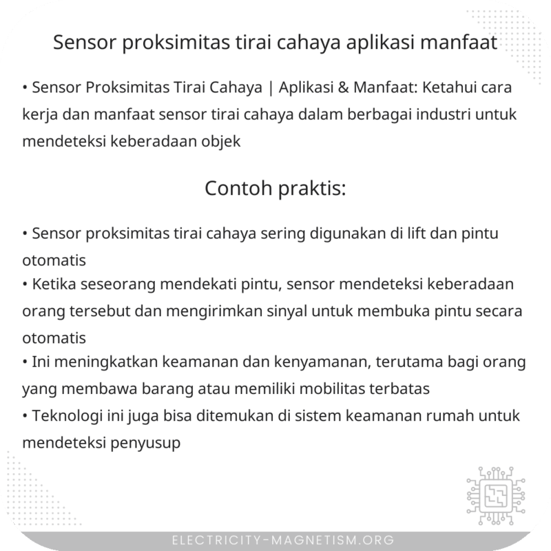 Sensor Proksimitas Tirai Cahaya | Aplikasi & Manfaat