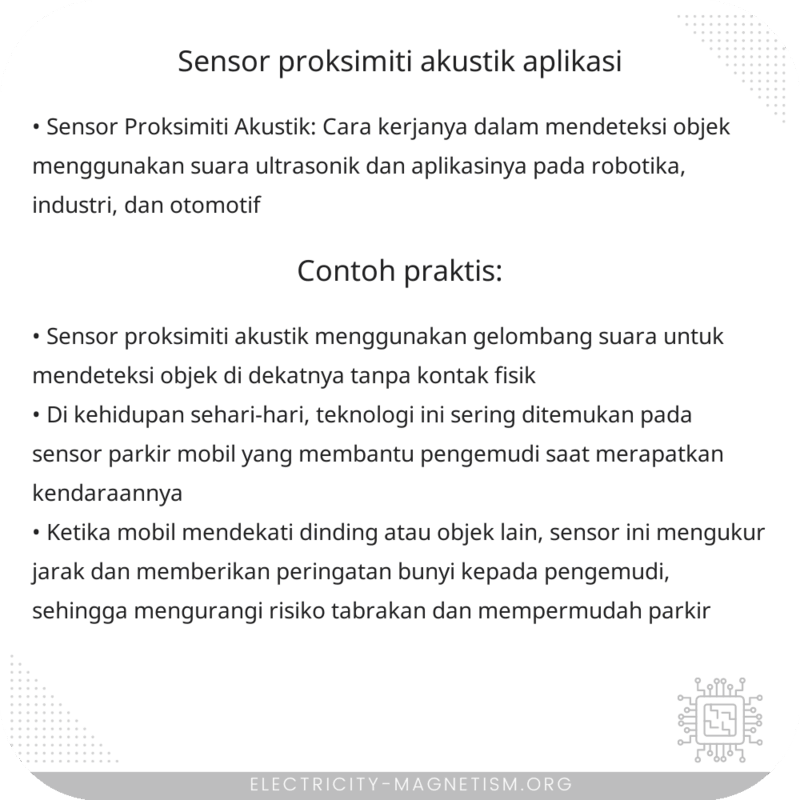 Sensor Proksimiti Akustik | Aplikasi