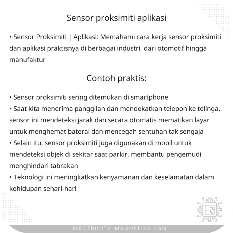 Sensor Proksimiti | Aplikasi