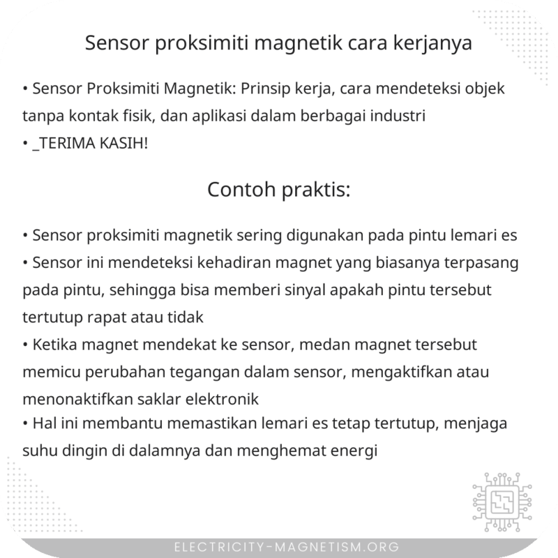 Sensor Proksimiti Magnetik | Cara Kerjanya