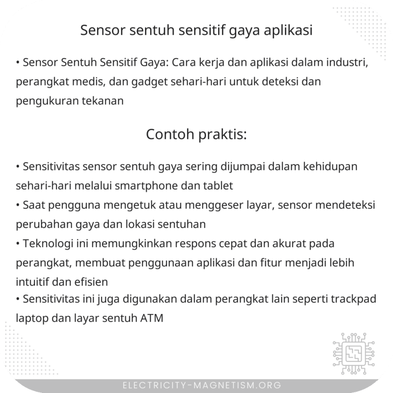 Sensor Sentuh Sensitif Gaya | Aplikasi
