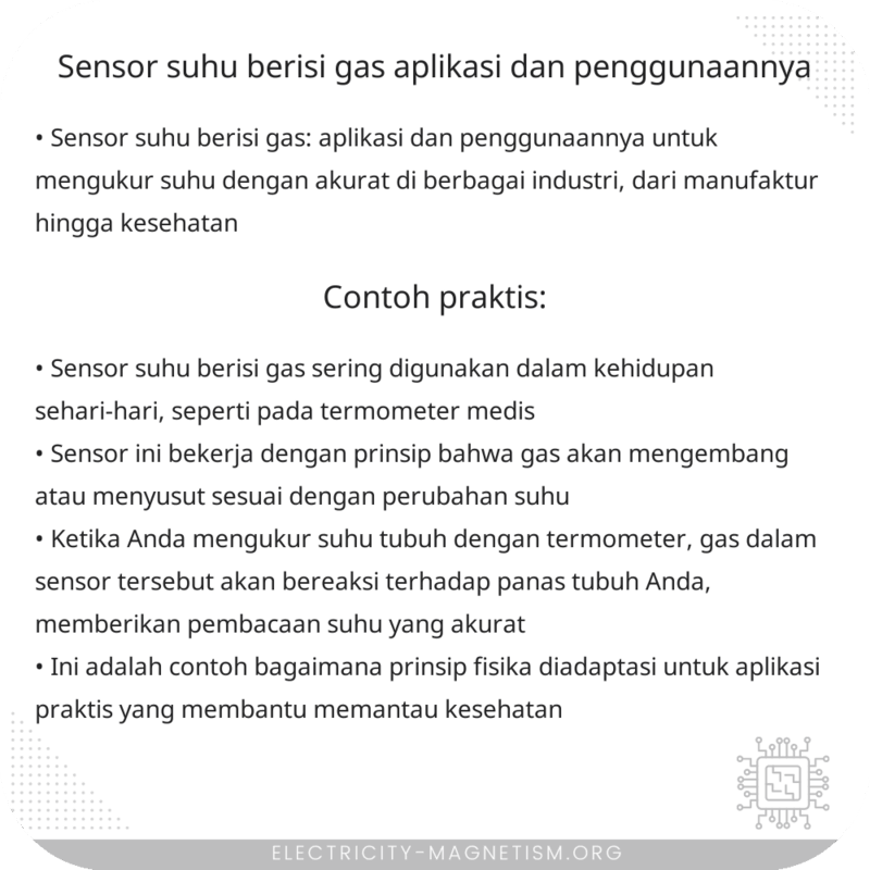 Sensor Suhu Berisi Gas | Aplikasi dan Penggunaannya